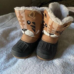 Cute Tiger Print Kids' Snow Boots toddler 8